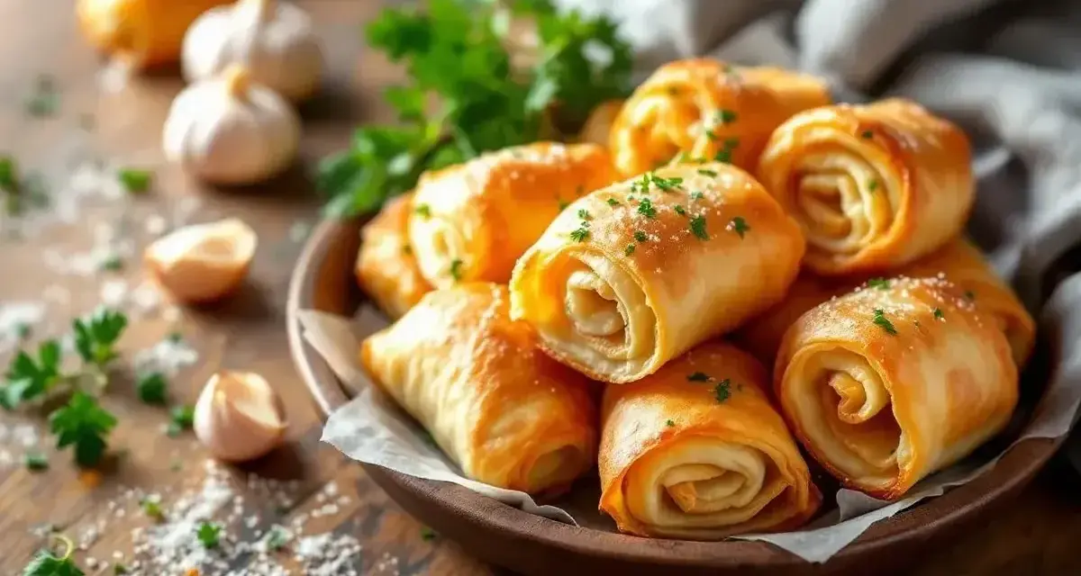 Délicieux rouleaux de pâte filo dorés, parsemés de persil frais. Parfaits pour un apéritif gourmand.