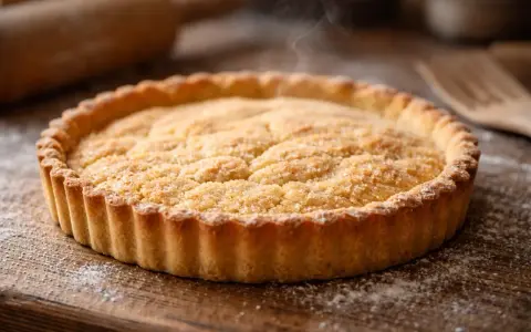Tarte dorée sortant du four, prête à être dégustée. Une invitation à réaliser la recette pâte sablée traditionnelle.