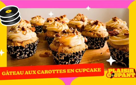 Douceurs de cupcake carotte, nappées de glaçage crémeux et de noix caramélisées. Un vrai plaisir gourmand !
