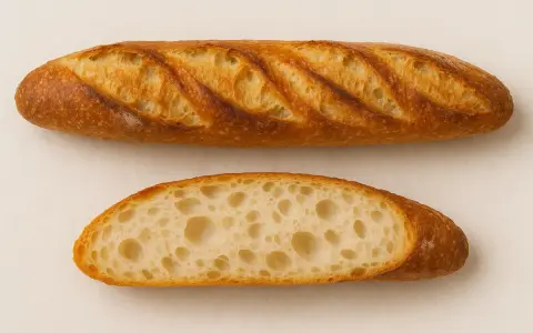 Baguette tradition parfaite, mie aérée et croûte dorée. Une recette digne d'un cap boulangerie.