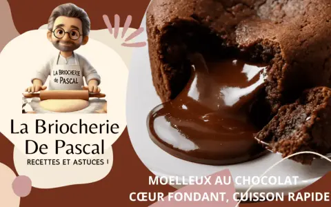 Un délicieux coulant au chocolat, cœur fondant, prêt à être dégusté. La Briocherie de Pascal vous partage ses recettes.