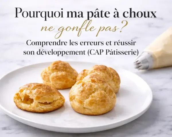 Pâte à choux ratée ? Comprendre les erreurs pour réussir son développement, une fiche technique CAP Pâtisserie.