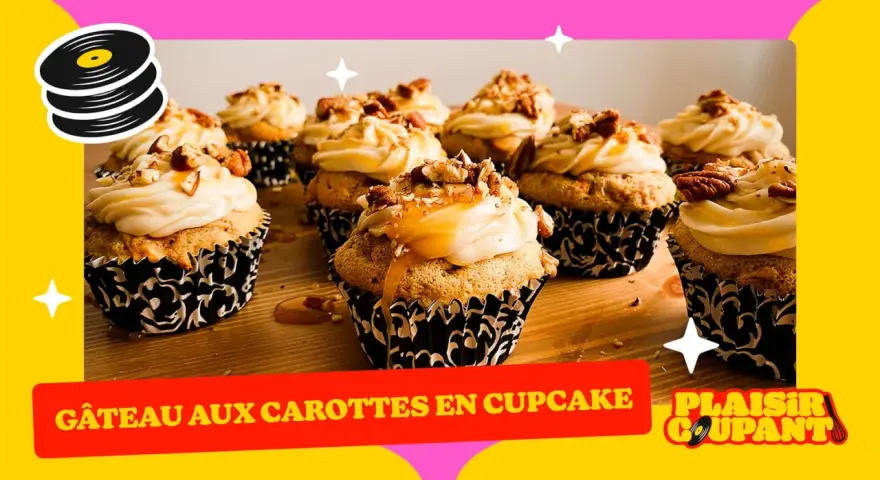Douceurs de cupcake carotte, nappées de glaçage crémeux et de noix caramélisées. Un vrai plaisir gourmand !